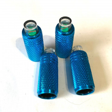 4 db kék guminyomás jelzős szelepsapka aluminiumból Foliatec 32851