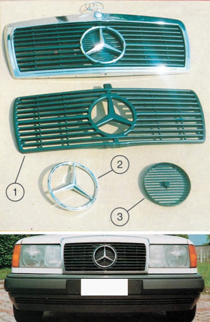 Mercedes W124 hűtőrács grill spoiler