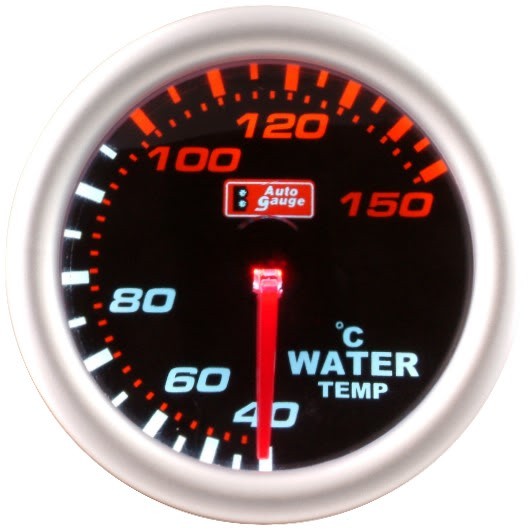 Vízhőmérséklet mérő műszer fekete háttér 52 mm 27037swl