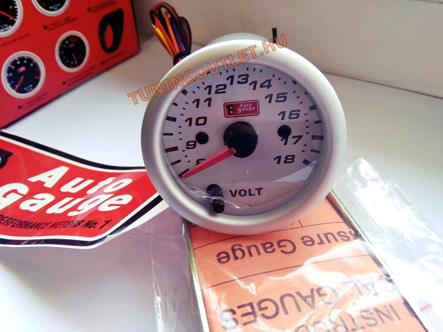 Voltmérő műszer 7 választható szín AutoGauge 52 mm